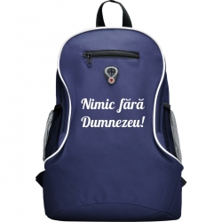 Ghiozdan rucsac bleumarin, Nimic fara Dumnezeu!